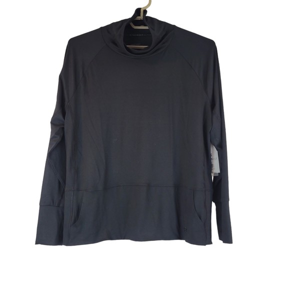 Nine West Active Black Long Sleeve Funnel Neck Pullover Workout Top size 2X NWT - Picture 1 of 9
